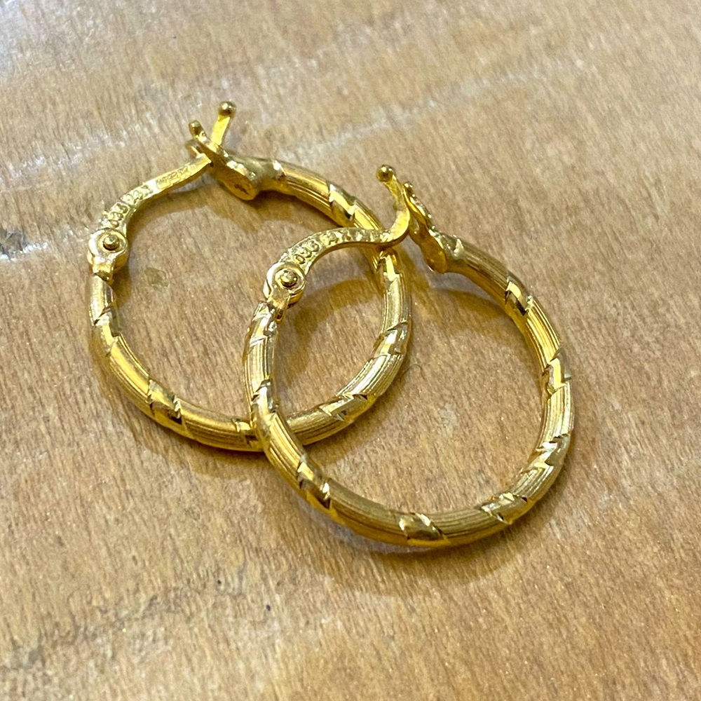 Baby Girls 14k Gold Marked Hoop earrings gift